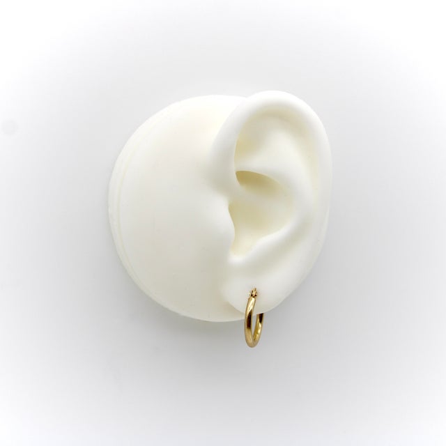 Vintage 14k Gold Hoops, Pair For Sale In Los Angeles - Image 6 of 8