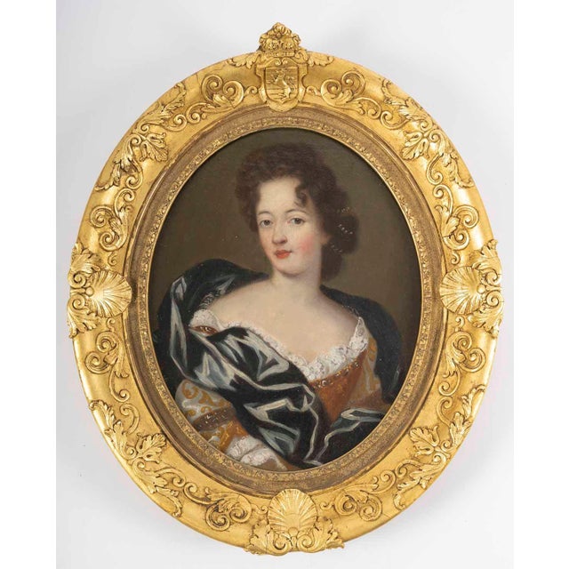 Three Portraits of The Princesses of Bourbon, Oil on Canvases, 18th Century, Framed For Sale - Image 6 of 15