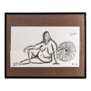 Kayo Lennar "Viva" Ink on Paper For Sale