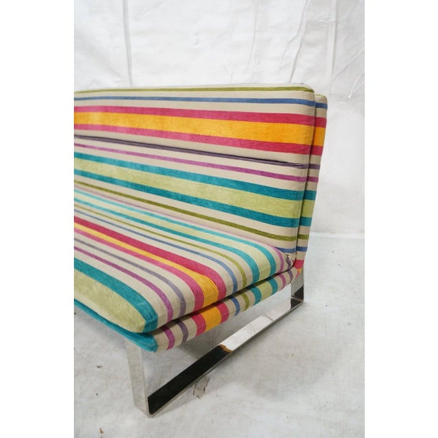 Contemporary Set of 2 Kho Liang Ie for Artifort Awning Striped Chenille Sofas For Sale - Image 3 of 8