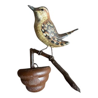 Austrian Folk Art Carved Wood Bird #95, 1930s For Sale