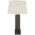 Chapman & Myers by Visual Comfort Signature Reeve 29" Table Lamp in Vintage Walnut and Ebonized Oak with Linen Shade For Sale