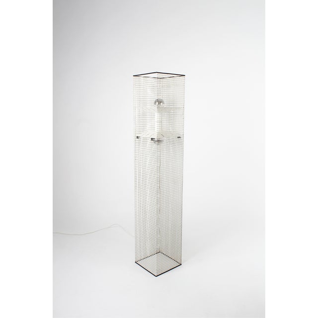 Mid-Century Modern Vintage Metal Grid Floor Lamp by Estiluz, Spain, 1980s For Sale - Image 3 of 10