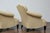 French Pair of Vintage French Lounge Chairs with Camelbacks, Rolled Arms, Ebonized Legs For Sale - Image 3 of 12