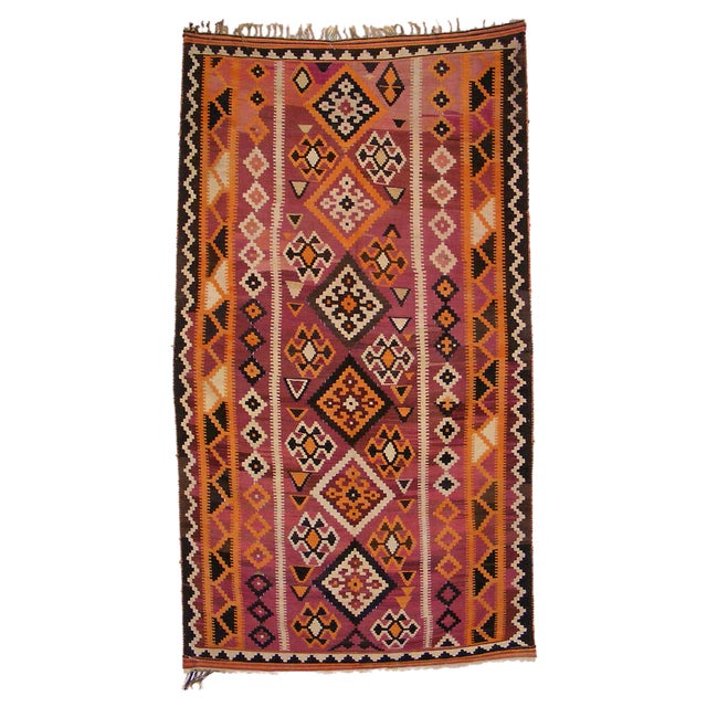Antique Caucasian Kilim Rug, 1920s For Sale