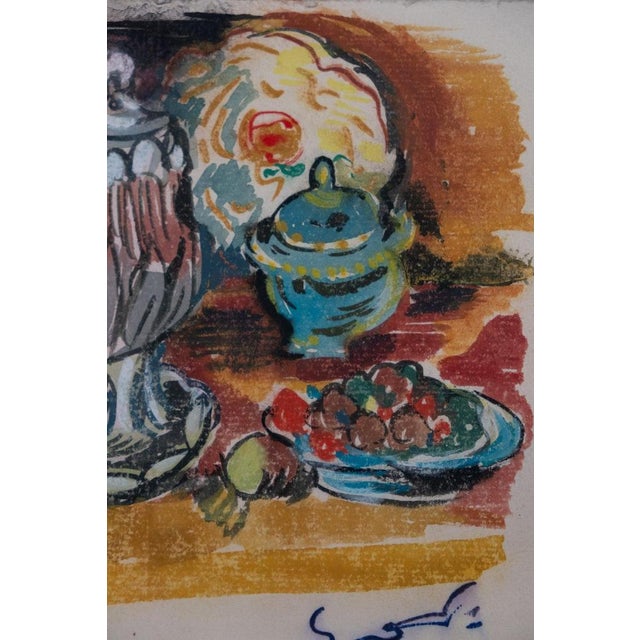 Modern Emile Othon Friesz, Still Life with Jam Pot, Gouache on Paper For Sale - Image 3 of 6