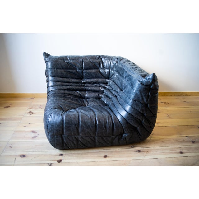 Black Togo Living Room Set in Dubai Leather by Michel Ducaroy for Ligne Roset, Set of 5 For Sale - Image 10 of 18