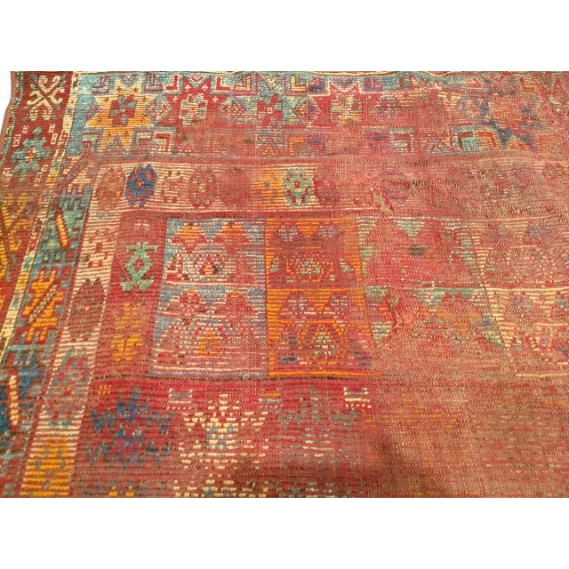 Vintage Moroccan Rug, Hand-Knotted Wool, Geometric Pattern, Soft Red & Yellow, 6’ X 14’ For Sale - Image 17 of 18