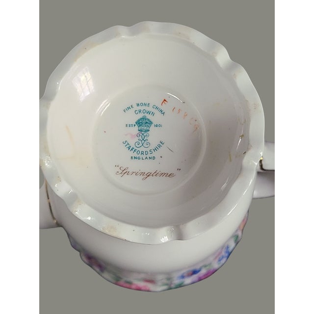 Ceramic Vintage Royal Crown Staffordshire Fine Bone China Floral Springtime Coffee Pot For Sale - Image 7 of 11