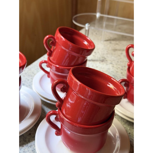 Cream Mid-Century Dutch Ceramic Espresso Cups and Saucers from Huizen Holland, 1970s, Set of 16 For Sale - Image 8 of 13