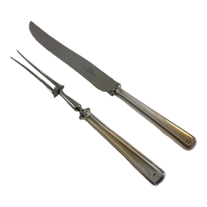 Silver Pair Carving Set, Carving Fork & Carving Knife, Leighton.