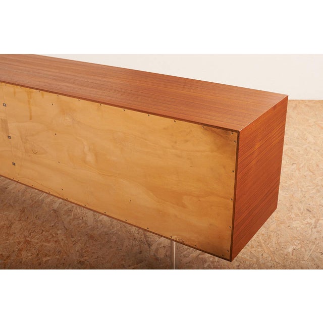 Brown M 59 Crockery Cabinet in Tubular Steel & Teak Veneer by Walter Wirz for Wohntip, 1959 For Sale - Image 8 of 18