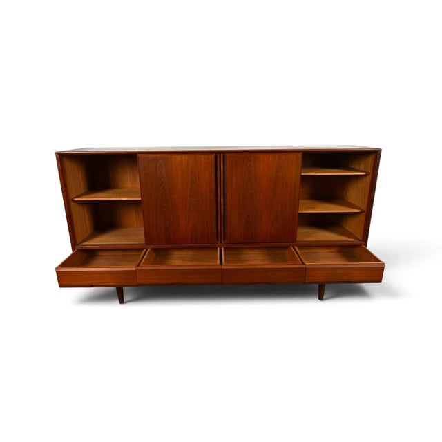 Mid-Century Modern 1960s Vejle Stole Møbelfabrik Danish Teak Highboard For Sale - Image 3 of 13