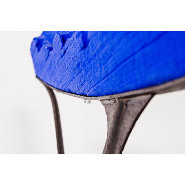 Bruno Helgen, Handcrafted Ultramarine Sculpture, Wood on Steel Base For Sale - Image 18 of 18