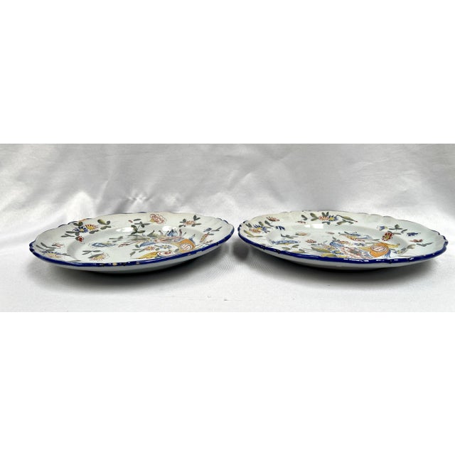 1800s Keller & Guerin Faience Floral Plates - a Pair For Sale - Image 11 of 12