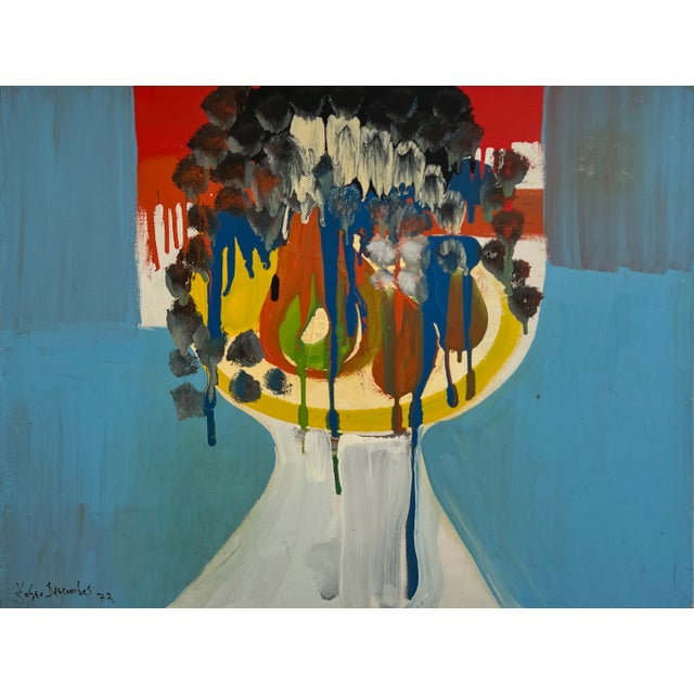 Roger Descombes, Composition, 1972, Oil on Canvas For Sale - Image 11 of 11