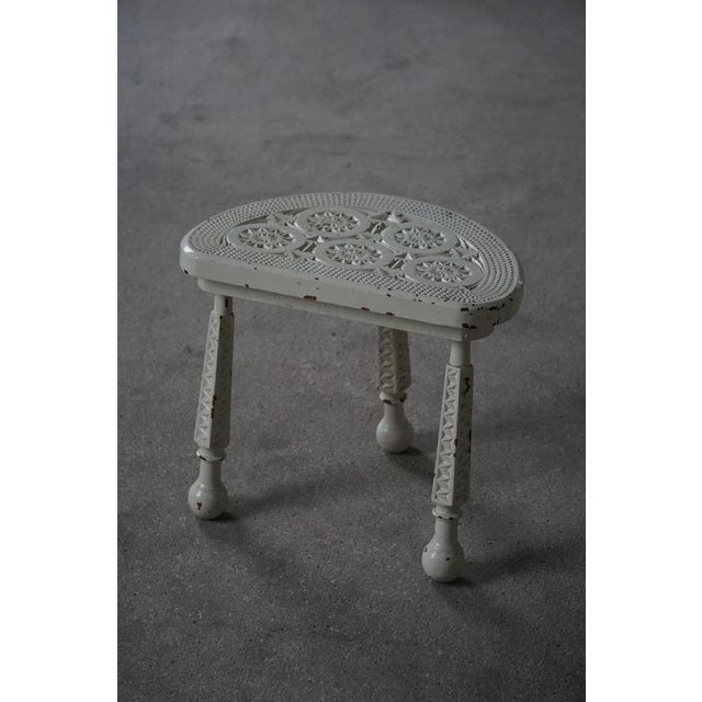 Danish Wooden Tripod Stool with Carved Details, 1930s For Sale - Image 9 of 11