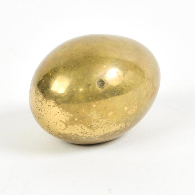 Signed Carl Aubock Solid Brass Egg Paperweight Made in Austria For Sale In Rochester - Image 6 of 12