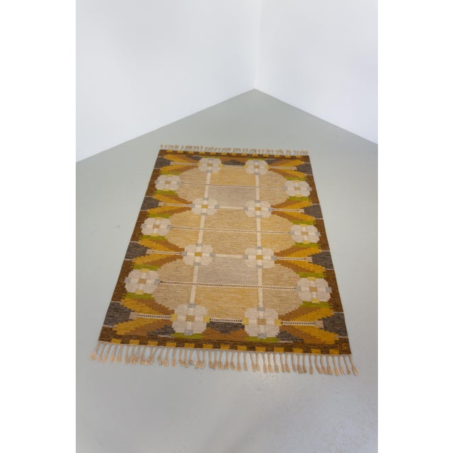 Vintage Swedish Röllakan Wool Rug by Ingegerd Silow for Axeco Svenska AB, 1950s For Sale - Image 10 of 18