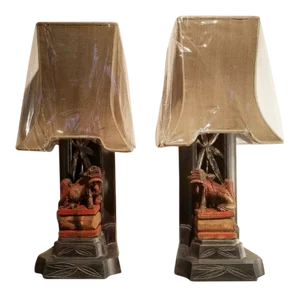 Authentic Mid Century James Mont Chinoiserie Lamps - a Pair