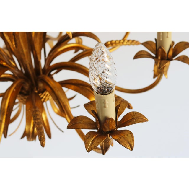 Large Hollywood Regency Sheaf of Wheat 8-Arm Chandelier by Hans Kögl, 1970s For Sale - Image 11 of 17