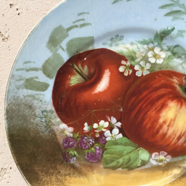 1900s French Porcelain Limoges Apples Plate Chairish