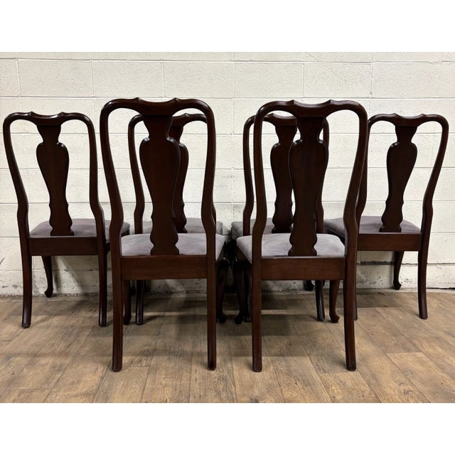 Late 20th Century Vintage Ethan Allen Georgian Court Dining Side Chairs - Set of 6 For Sale - Image 5 of 16