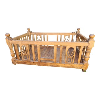 19th Century Modern Farmhouse Wood Dog Bed For Sale