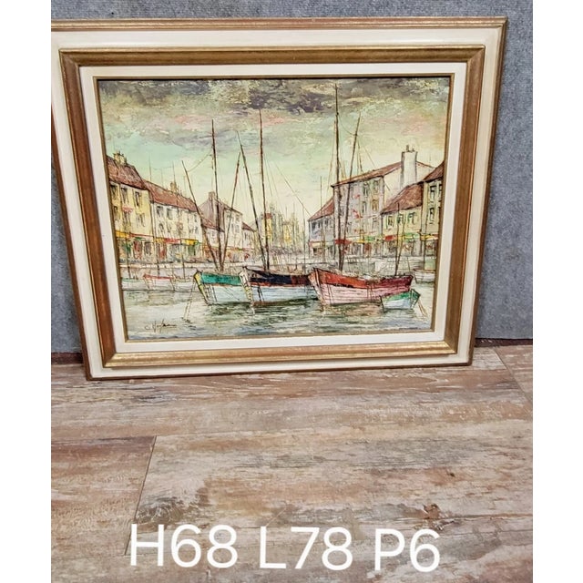 Boats, 1920, Oil Painting on Canvas, Framed For Sale - Image 4 of 7