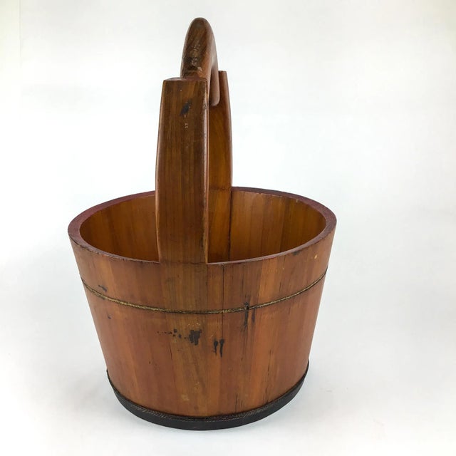 Wood Antique Chinese Elmwood Water Bucket Trash-Bin Box For Sale - Image 7 of 13