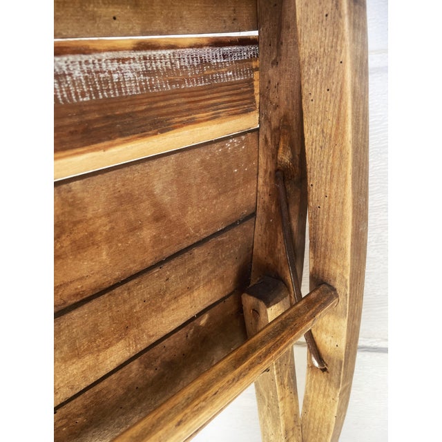 Rustic Folding Wooden Chair 1950s For Sale - Image 15 of 16