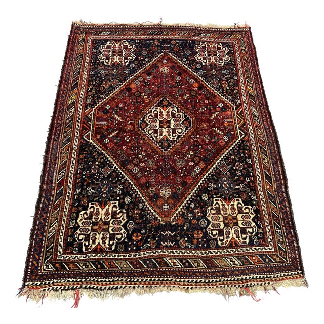 1900s Antique Persian Qashqai Rug For Sale