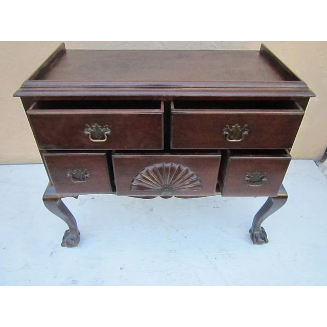 Wood Credenza Buffet Server French Sideboard Bar Console Chippendale Ethan Allen Dark Tone Style: Traditional Color: Brown...