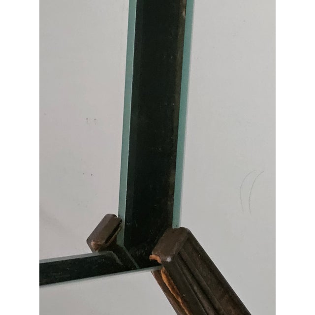 1940’s Art Deco Mirror With Gold Empire Style Metal Corner Brass Accents For Sale - Image 4 of 10