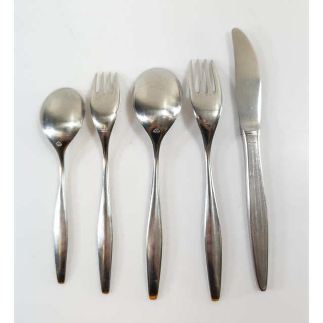 Silver Mid-Century Wmf Flatware Setting for 8 Cromargan Atlanta-Motion Pattern, 51 Pieces For Sale - Image 8 of 11