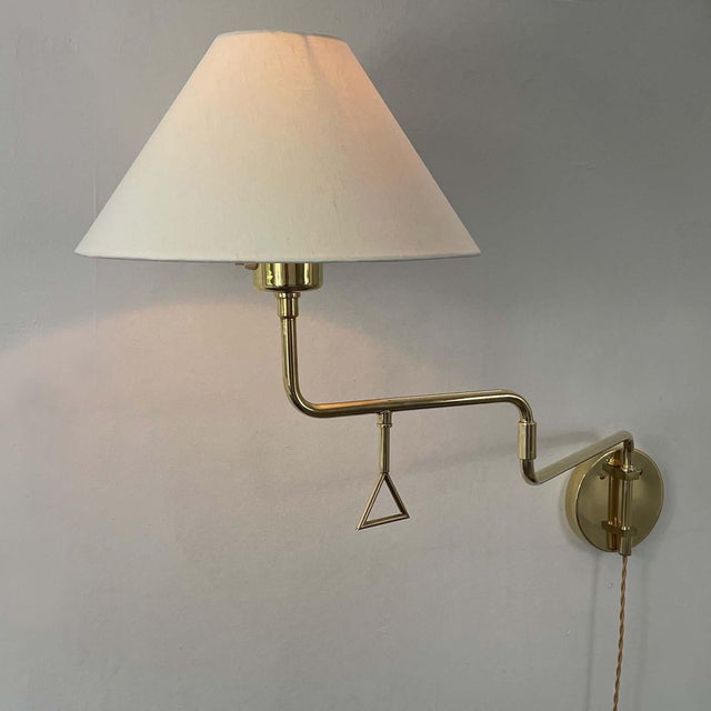 Articulating Brass Wall Light, 1950s For Sale - Image 13 of 16