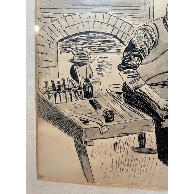 Rare Vintage Marion Bookman Cobbler Original Cartoon Illustration Ink Drawing For Sale - Image 11 of 12