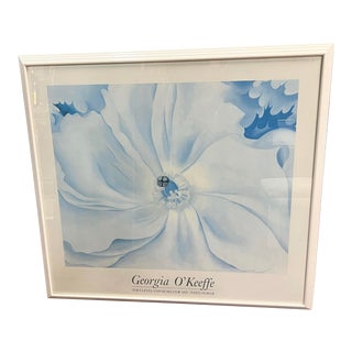 Post Modern 80’s Large Georgia O’Keeffe Exhibition Poster for the Cleveland Museum of Art, Framed For Sale