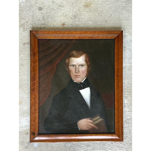 Wood Vintage 19th Century Portrait of a Gentleman For Sale - Image 7 of 13