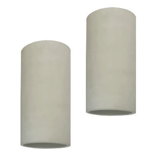 Plaster Concrete Flush Mount Italian Can Tube Lights - a Pair For Sale