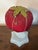 Early 20th C. Make-Do Tomato Pin Cushion on 19th C. Dolphin Sandwich Glass Stand For Sale - Image 10 of 16