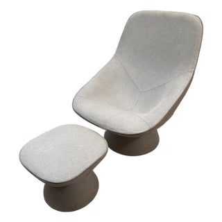 Luca Nichetto for Artifort Pala Swivel Chair + Ottoman, Set For Sale