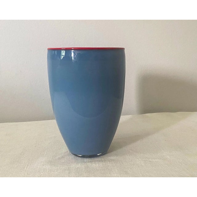 Vintage Ibex Postmodern Blown Glass Vase For Sale - Image 4 of 8