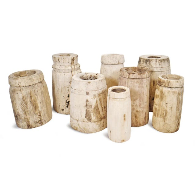 Old Sun Bleached Wood Butter Pot For Sale - Image 4 of 7