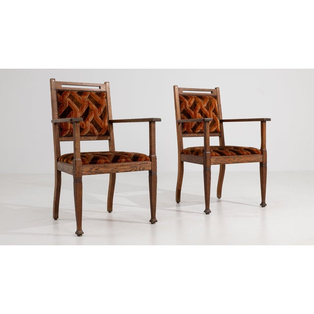 19th Century France Art Deco Burnt Orange Wood Armchair For Sale In Greensboro - Image 6 of 10