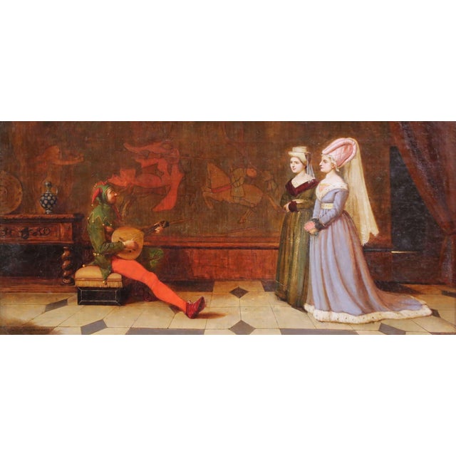 Traditional 19th Century Edwin Hughes Signed Oil Painting “The Court Jester”, Dated 1875 For Sale - Image 3 of 15