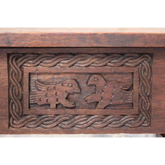 1960s Mid-Century Mexican Storage Bench or Trunk With Carved Animals For Sale - Image 10 of 18