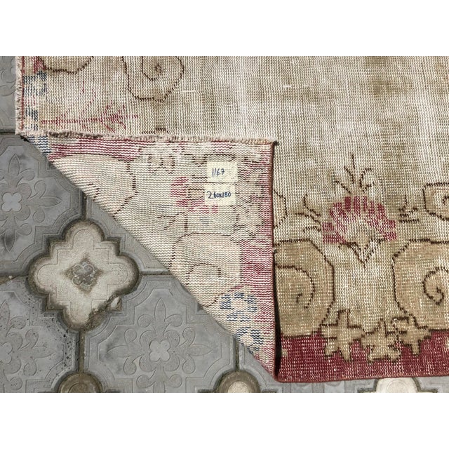 Vintage Anatolian Cream Wool Rug For Sale - Image 9 of 9