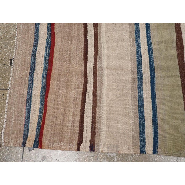 Mid 20th Century Galerie Shabab Collection Mid-20th Century Persian Flatweave Kilim Wide Gallery Runner For Sale - Image 5 of 8