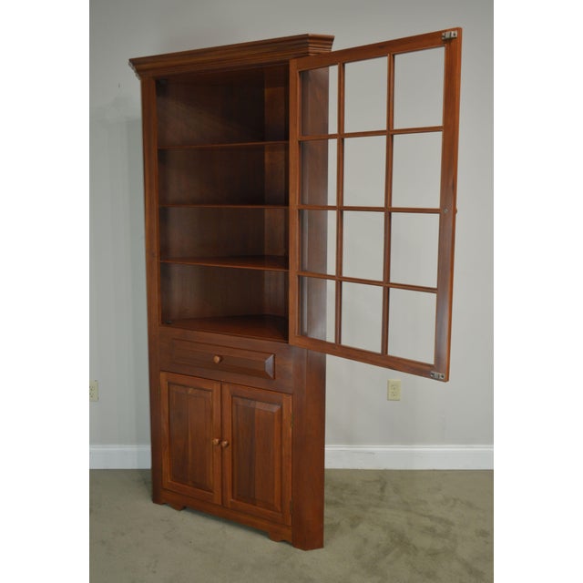 Hand Crafted Solid Cherry Wood Country Style Corner Cabinet By
